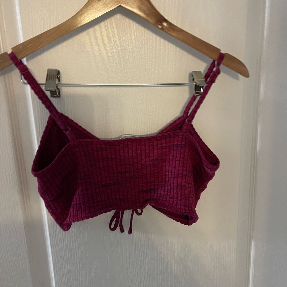 H&M Burgundy Ribbed Top - Picture 2 of 4